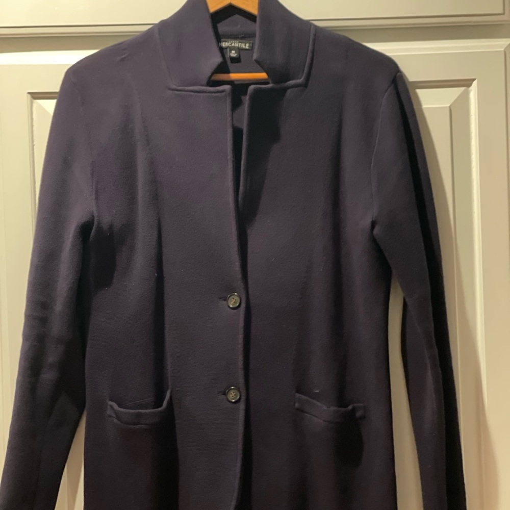 J. Crew Mercantile Womens Sweater Blazer Navy Blue - Sz M